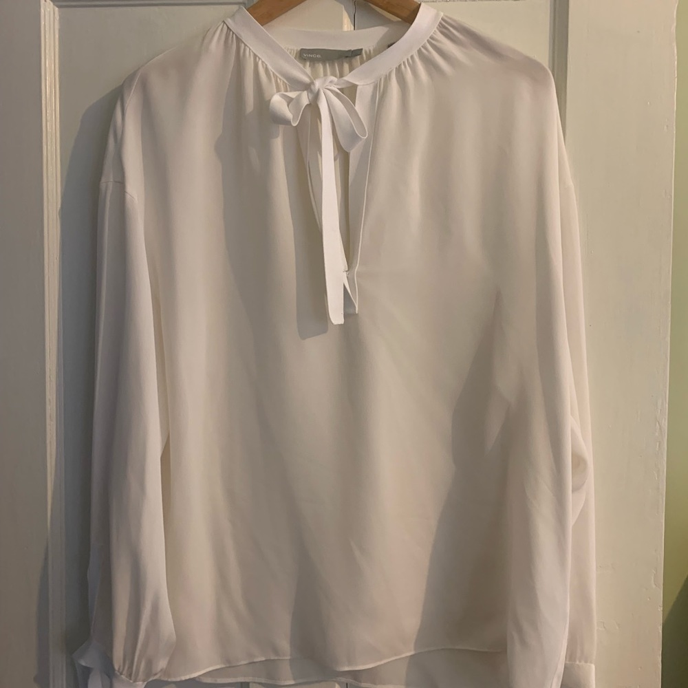 NWT White Silk Vince Blouse (Orig $295)